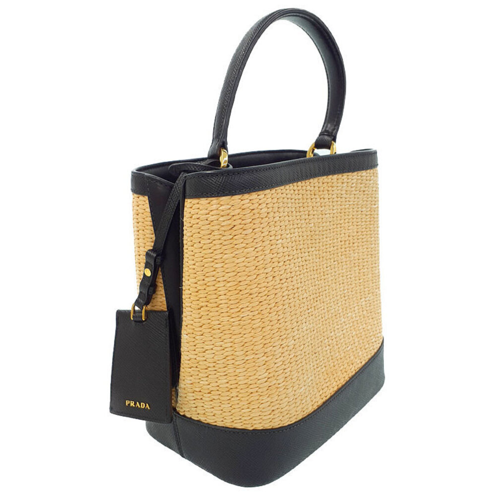 Prada Panier Bag Straw Tan Handbag